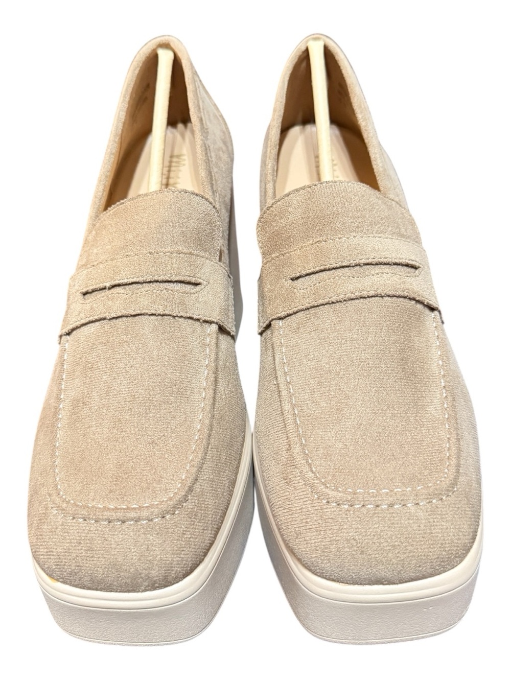 Mi.iM Women’s Size 10 Beige Taupe Platform Penny Loafer Heels NWOB